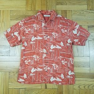 Tommy Bahama Hawaiian Camp Shirt 100% Silk Size L